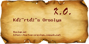 Kürtös Orsolya névjegykártya