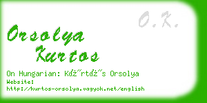 orsolya kurtos business card
